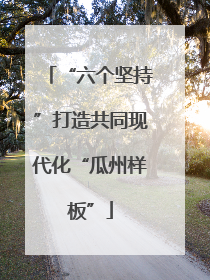 “六个坚持”打造共同现代化“瓜州样板”