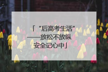 “后高考生活”——放松不放纵 安全记心中