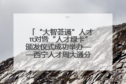 “大智荟通”人才π对暨“人才绿卡”颁发仪式成功举办——西宁人才周大通分会场亮点纷呈