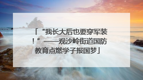 “我长大后也要穿军装！”——观沙岭街道国防教育点燃学子报国梦