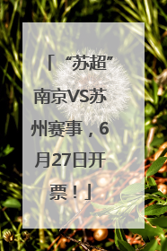 “苏超”南京VS苏州赛事，6月27日开票！