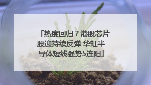 热度回归？港股芯片股迎持续反弹 华虹半导体短线强势5连阳
