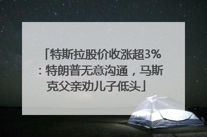 特斯拉股价收涨超3%：特朗普无意沟通，马斯克父亲劝儿子低头
