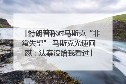 特朗普称对马斯克“非常失望” 马斯克光速回怼：法案没给我看过