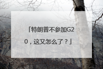 特朗普不参加G20，这又怎么了？