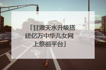甘肃天水升级搭建亿万中华儿女网上祭祖平台