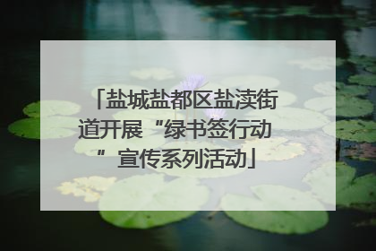 盐城盐都区盐渎街道开展“绿书签行动”宣传系列活动
