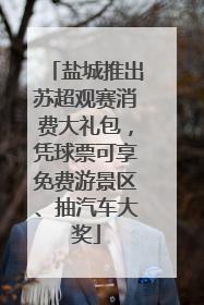 盐城推出苏超观赛消费大礼包，凭球票可享免费游景区、抽汽车大奖