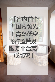 省内首个！国内领先！青岛低空飞行监管及服务平台完成部署