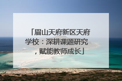 眉山天府新区天府学校：深耕课题研究，赋能教师成长