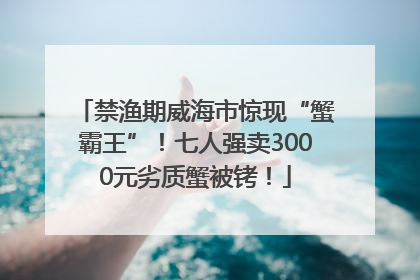 禁渔期威海市惊现“蟹霸王”！七人强卖3000元劣质蟹被铐！