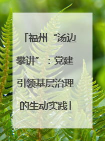 福州“汤边攀讲”：党建引领基层治理的生动实践