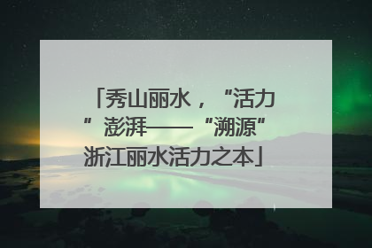 秀山丽水，“活力”澎湃——“溯源”浙江丽水活力之本