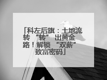 科左后旗：土地流转 “转” 出黄金路！解锁 “双薪” 致富密码