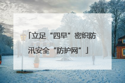 立足“四早”密织防汛安全“防护网”