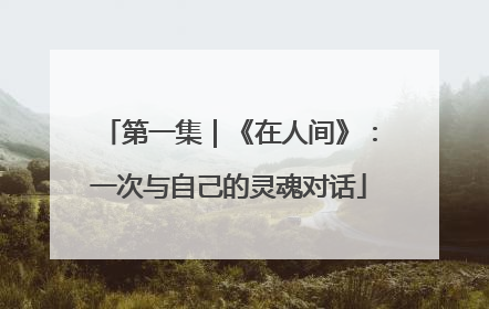第一集｜《在人间》：一次与自己的灵魂对话