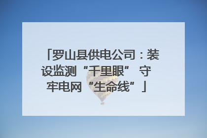 罗山县供电公司：装设监测“千里眼” 守牢电网“生命线”