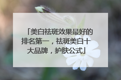 美白祛斑效果最好的排名第一，祛斑美白十大品牌，护肤公式