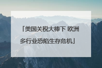 美国关税大棒下 欧洲多行业恐陷生存危机