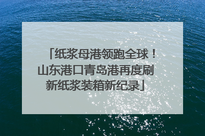 纸浆母港领跑全球！山东港口青岛港再度刷新纸浆装箱新纪录