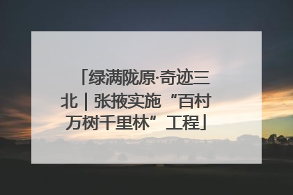 绿满陇原·奇迹三北｜张掖实施“百村万树千里林”工程
