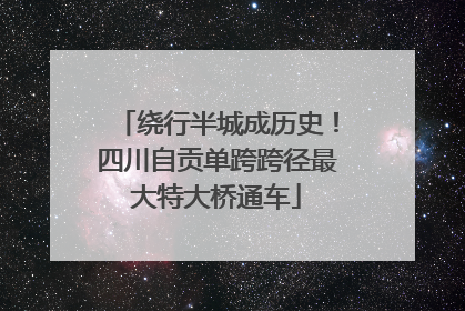 绕行半城成历史！四川自贡单跨跨径最大特大桥通车