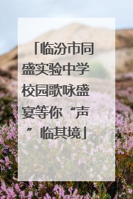 临汾市同盛实验中学校园歌咏盛宴等你“声”临其境