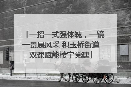 一招一式强体魄，一镜一景展风采 积玉桥街道双课赋能楼宇党建