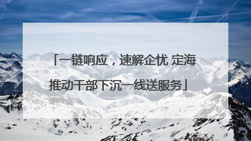 一链响应，速解企忧 定海推动干部下沉一线送服务