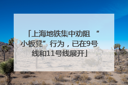 上海地铁集中劝阻 “小板凳”行为，已在9号线和11号线展开