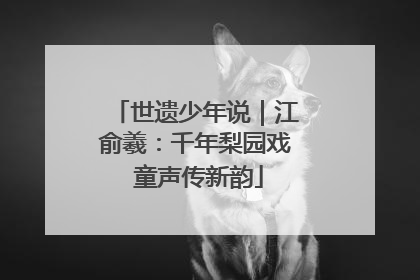 世遗少年说｜江俞羲：千年梨园戏 童声传新韵
