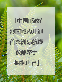 中国邮政在河南域内开通首条洲际航线 豫邮牵手 拥抱世界