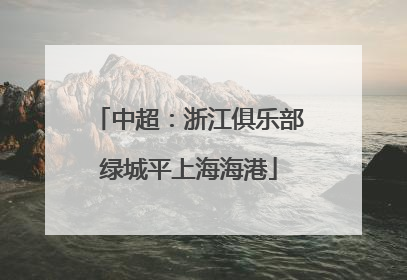 中超：浙江俱乐部绿城平上海海港