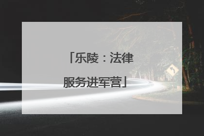 乐陵：法律服务进军营