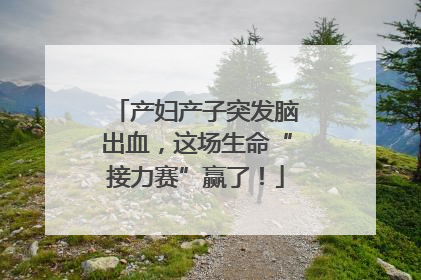 产妇产子突发脑出血，这场生命“接力赛”赢了！