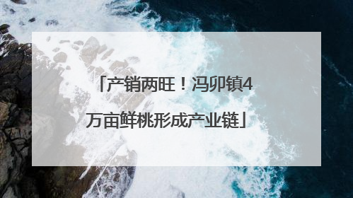 产销两旺！冯卯镇4万亩鲜桃形成产业链