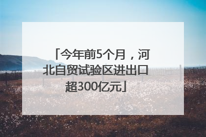 今年前5个月，河北自贸试验区进出口超300亿元