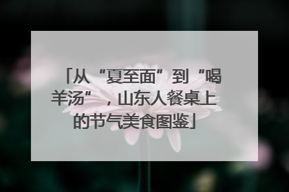 从“夏至面”到“喝羊汤”，山东人餐桌上的节气美食图鉴