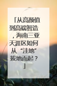 从高颜值到高端智造，海南三亚天涯区如何从“洼地”拔地而起？