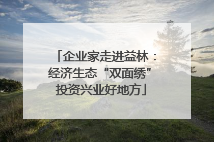 企业家走进益林：经济生态“双面绣” 投资兴业好地方