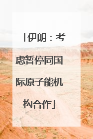 伊朗：考虑暂停同国际原子能机构合作