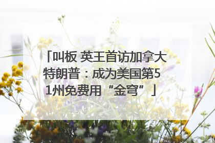 叫板 英王首访加拿大 特朗普：成为美国第51州免费用“金穹”