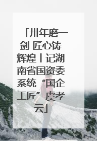 卅年磨一剑 匠心铸辉煌丨记湖南省国资委系统“国企工匠”虞孝云