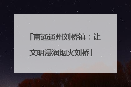 南通通州刘桥镇：让文明浸润烟火刘桥