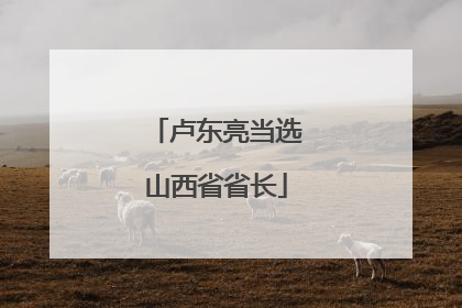卢东亮当选山西省省长