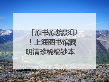 原书原貌影印！上海图书馆藏明清珍稀稿钞本整理出版