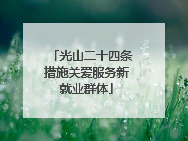 光山二十四条措施关爱服务新就业群体