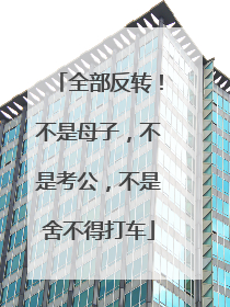 全部反转！不是母子，不是考公，不是舍不得打车