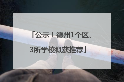 公示！德州1个区、3所学校拟获推荐