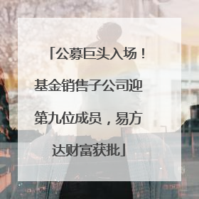 公募巨头入场！基金销售子公司迎第九位成员，易方达财富获批